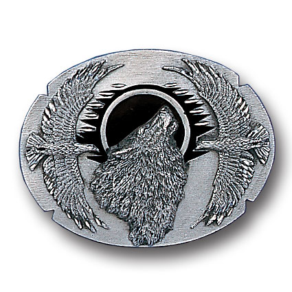 Diamond Cut Buckle - Wolf Head